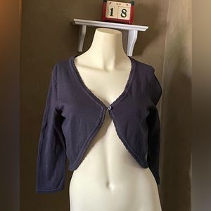 BluEmotion bolero cardigan sweater cropped faded black women’s S( 36/38)